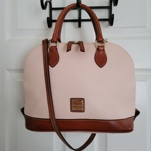 Dooney & Bourke Cream and Brown Satchel